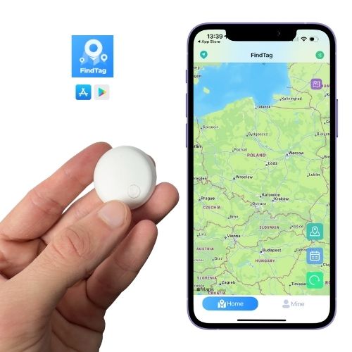 UNIWERSALNY LOKALIZATOR GPS DLA DZIECI, ZWIERZĄT, KLUCZY, TORBY – ANDROID / iOS + SKÓRZANE ETUI GRATIS